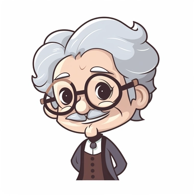 happy cute History Teacher face, cartoon, clipart, mascot, isolated on white background