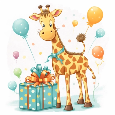 clipart giraffe birthday