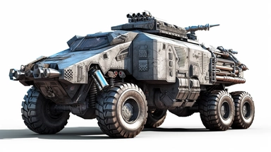 isolated images, illustrations on a white background, futuristic heavy armored vehicle , serene, dark fantasy ,Clipart, cartoon, realistic, isolated, full building, highly detailed, hdr, 32K, photo expert quality,game asset , hyperrealistic and highly det