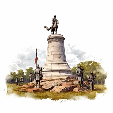 clipart Gettysburg National Military Park, Pennsylvania , America , interior design , photo realistic, white background