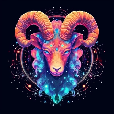 aries clipart, galaxy, rainbow, fluorescence