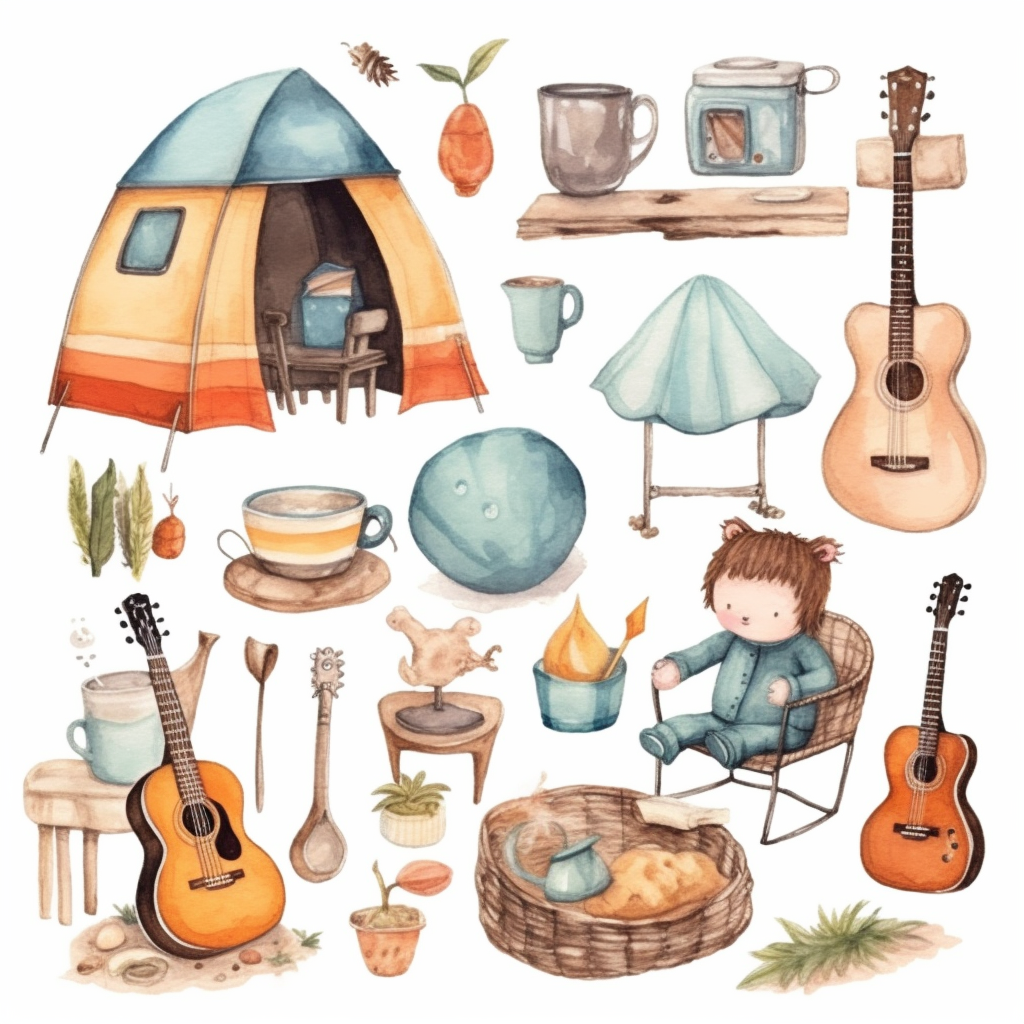 boys camping cliparts