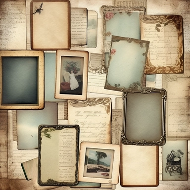 Vintage Photo Album Frames instant download ephemera, printable, digital collage, diary/junk journal, altered art, mixed media, clipart