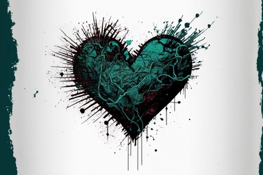 Heart and arrow shaped tangled grungy scribble hand drawn with thin line, divider shape. Isolated png clipart cutout