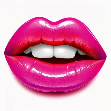 clipart pink glossy lips with mouth closed