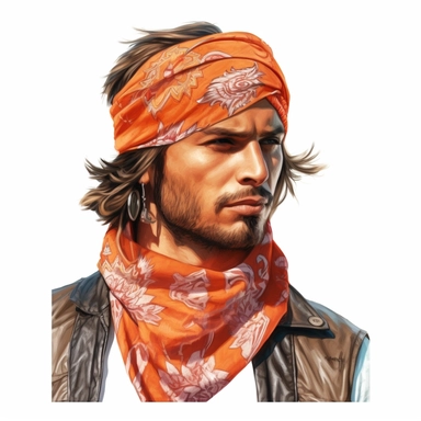 clipart bandana, men , photo realistic ,white background