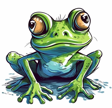 free green frog clipart 1 clipart green frog, in the style of spontaneous gestures, surreal cartoonish, animated exuberance, smilecore, freakshow, precisionist lines, colorful comic strips