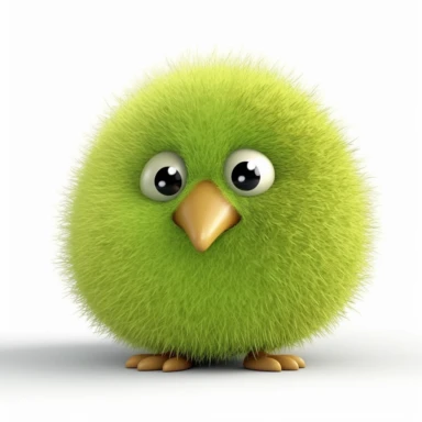 one Kiwi Clipart cartoon realistic white background