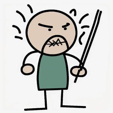 angry stick figure clipart