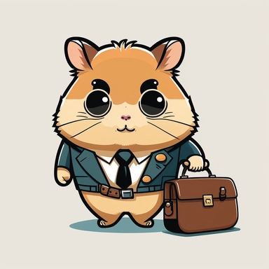 A hamster wearing a business suit and carrying a briefcase clipart