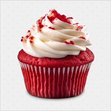 cupcake decoration red velvet cupcake with white frosting on transparent background png clipart, red velvet cupcake on transparent background png clipart, in the style of multiple filter effect, figuratively textured, humor meets heart, irving penn, matte photo