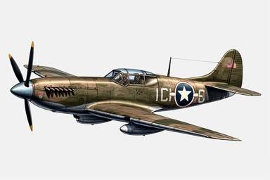 bell p-39 aircobra, WWII Army fighter plane, flying, Clipart, PNG Clipart, Illustration clipart, 4K, extremely detailed