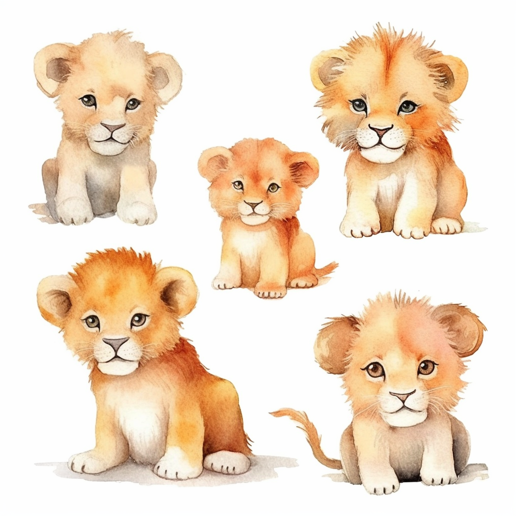 baby lion clipart