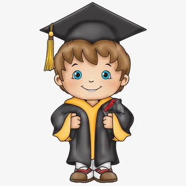 elementary clip art graduation 2d cartoon boy
