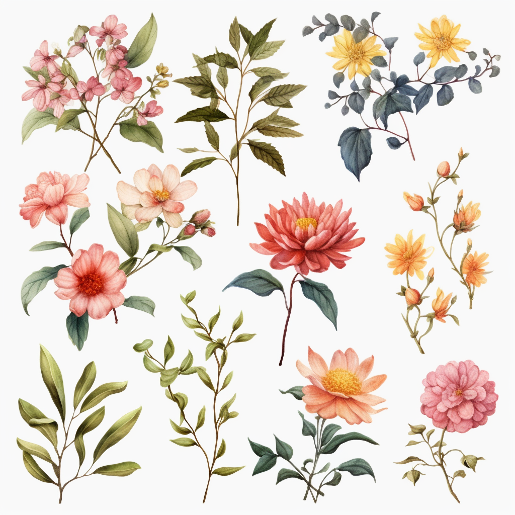 floral cliparts vintage