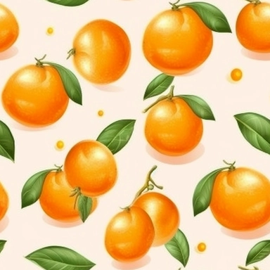 seamless pattern, repeating pattern, cute shaped orange fruit, digital art painting, vector art, clipart, 12K, high quality, HD, octane rendering, cinematic lighting, realistic photo quality, vibrant colors, white background