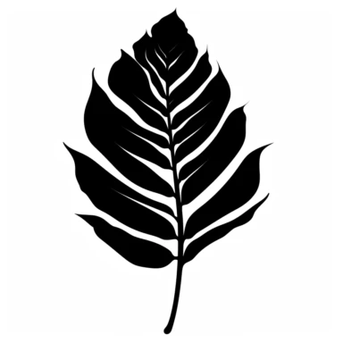 black silhouette leaf clipart