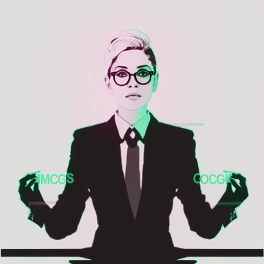 absolutely white background. detailed hands held out flat, palms up, an incredibly simplistic black silhouette of the code concierge sitting at a black desk, hands outstretched, black silhouette, white background, minimalistic, simple, clip art, simple clip art cartoon replace white in face with black. negative space, hyper minimalistic, clean, symmetrical, trending on artstation, business logo,, simple clipart desk, black desk covered in front, minimalistic simple face, green and pink hair mini