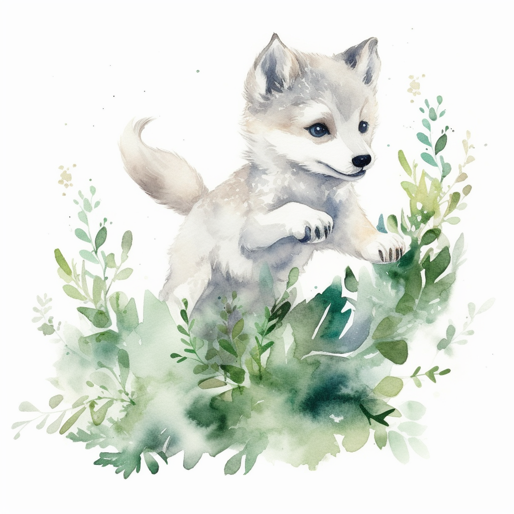 green wolf cliparts