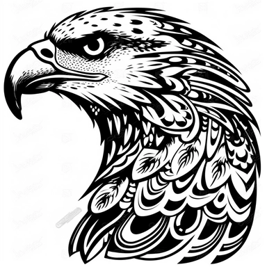 black and white hawk animal vinyl decals cut outs clipart svg vector image, in the style of energetic lines, airbrush art, logo, pixel art, mechanical designs