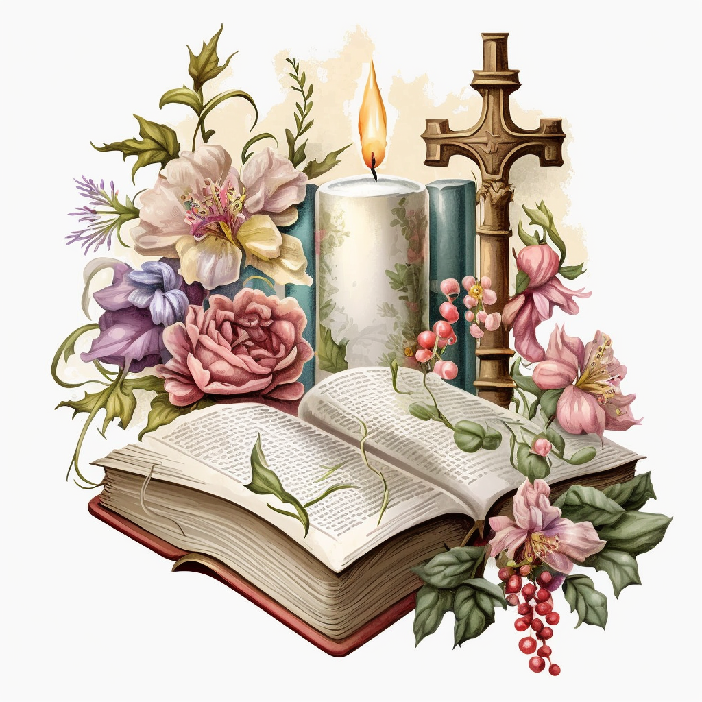 bible and cross clipart