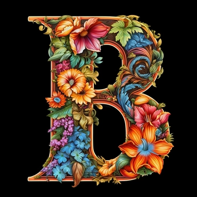 Froal decorative Alphabet Clipart--2000:2000px