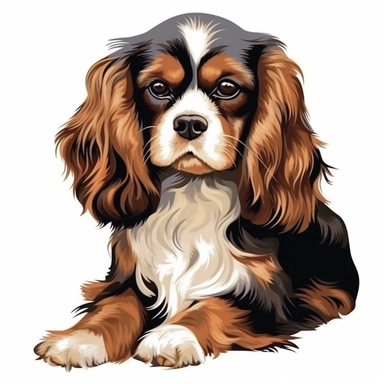dog cavalier King Charles Spaniel clip art