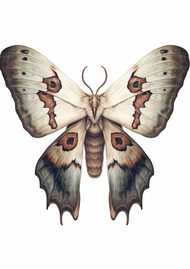 Skull Moth Clipart on white background, death's head moth, realistic, details, high resolutions, white background