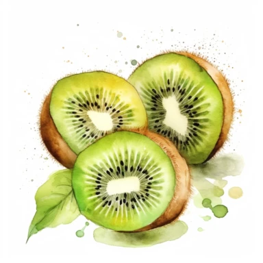 watercolor kiwi fruit clipart,white background