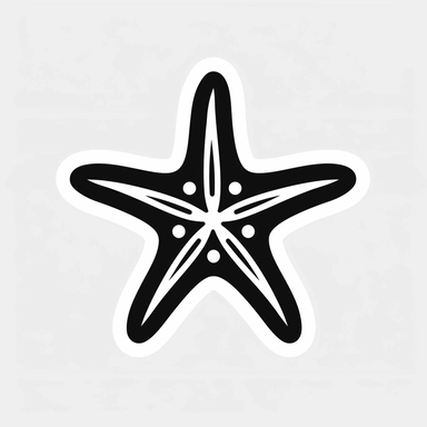 star fish svg icon - monoline design white background simple clip art
