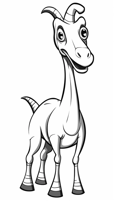 Parasaurolophus, that is clean and simple on a white background, in 2d clipart vector style for adobe illustrator, should express a comic and a cartoon style look, cute and funny, the outer border width must be 4mm, it must be suitable for a coloring book, smooth lines, show full animal with its all body parts in vitali-iakovlev style, single image per page, image should be inside the page, image should not touch the edges of the page