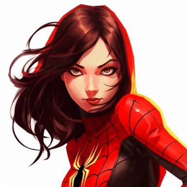 spiderwoman mayday parker, in the spider verse clipart