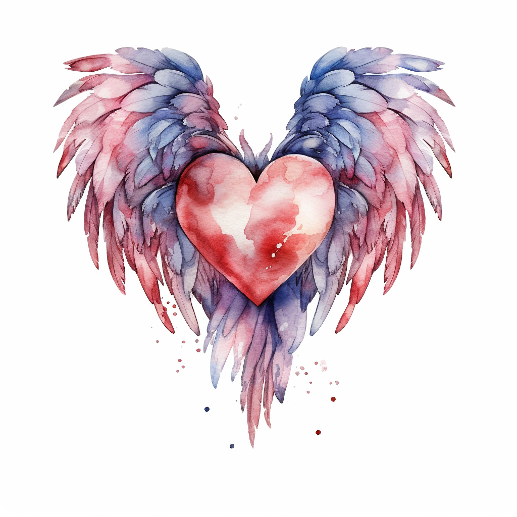 heart with wings clipart