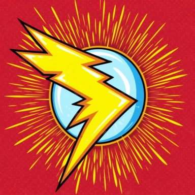 lightning bolt clipart cartoon style bold and sharp dark background plain background energy crackling