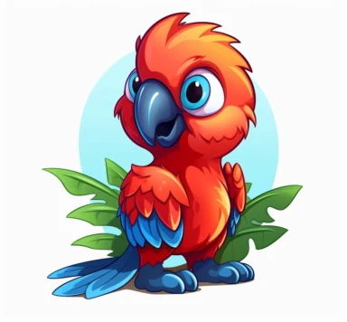cartoon red macaw vector clip Art sampanha — parrot clipart wpcontent/uploads/2015/01/program, in the style of cartoon-like characters, joyful and optimistic, light maroon and blue, blushy cheeks digitally enhanced, high quality photo, playful movement cute kawaii aesthetic anime