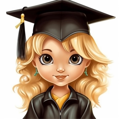 elementary clip art graduation 2d cartoon girl