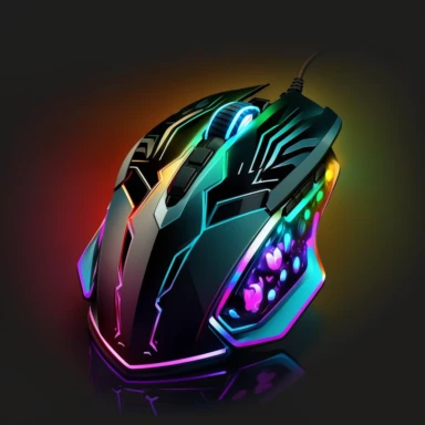 gaming mouse LED colorful clipart