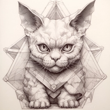 sweet Maneki-neko, Domestic Shorthair, origami paper In the style of Brian Froud & Alan Lee, leather texture textured, clipart, complex design, dreamy color, white contour, white background only