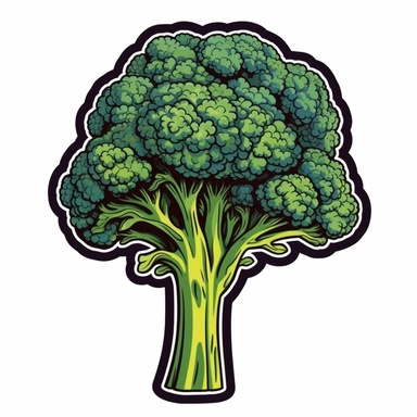 clipart sticker of broccoli