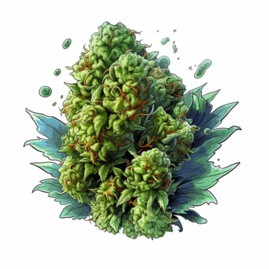 single marijuana nug, clipart, illustration, white background