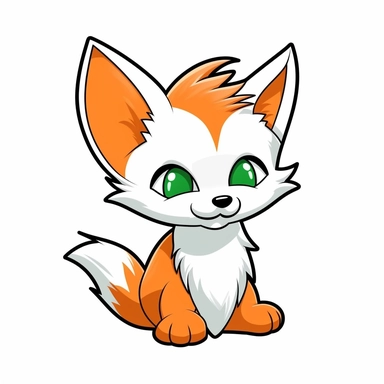 best of adorable clip art free coloring pages, in the style of furry art, focus stacking, white and orange, simplistic cartoon, rtx on, silver and emerald, kimoicore, Sticker, Cutline, Vector, White Background