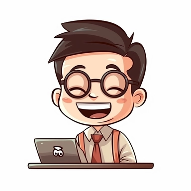 happy cute Purchase Clerk face, cartoon, clipart, mascot, isolated on white background