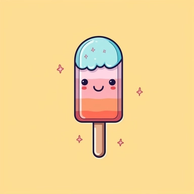 cute Clipart of a popsicle, Pastell color