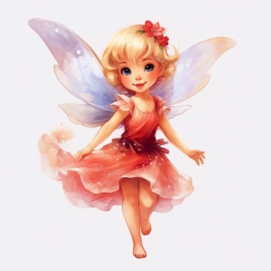 disney style little fairy priness clipart, watercolor clipart, png file, hyper realistic, transparent background,high detail, 8k