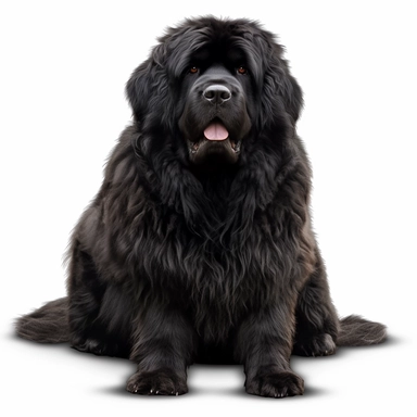 Dog breed Newfoundland big hairy black 3D clipart