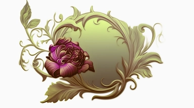panoramic view, full view, elegant, decorative, illustration clipart style, beautiful purple peony accent, sharp focus, romantic, fantasy, centered, high detail, transparent background, adjust aspect ration to see full image, (--iw 10)