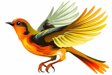 bird starting to fly, clipart, vector hd, on white background