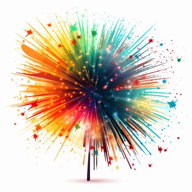 fireworks colorful clipart