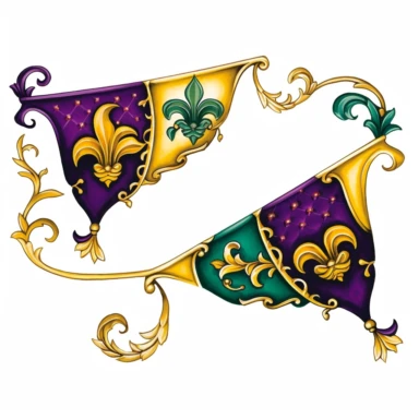 mardi gras flags clipart