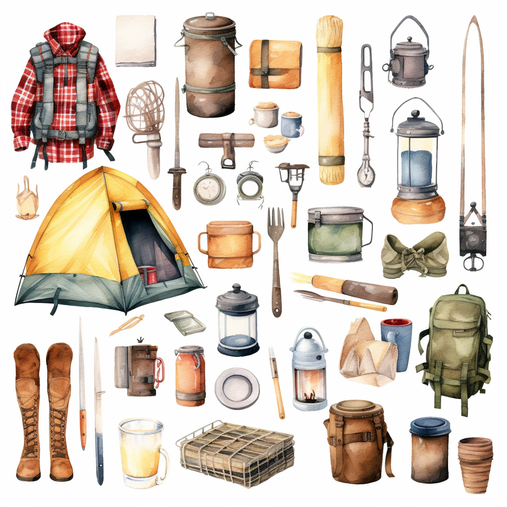 black camping cliparts